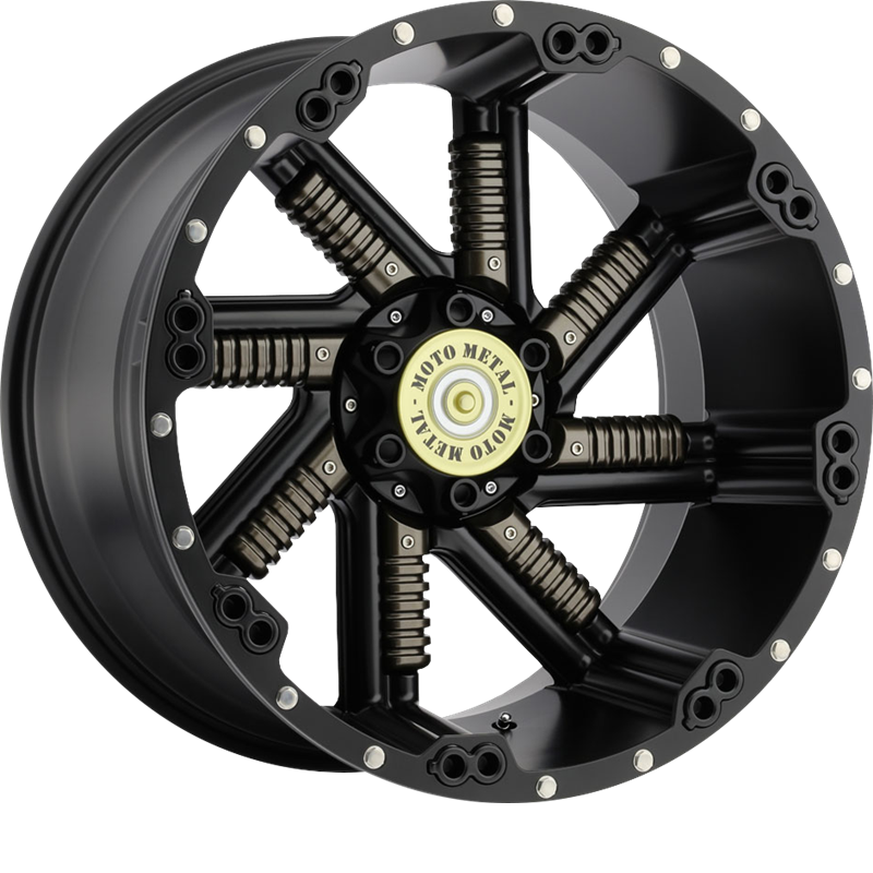 Moto Metal 20x12 MO979 Buckshot Satin Black w/ Gunmetal Inserts -44mm