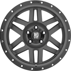 XD 20x9 XD128 Machete Matte Gray w/ Black Ring +0mm