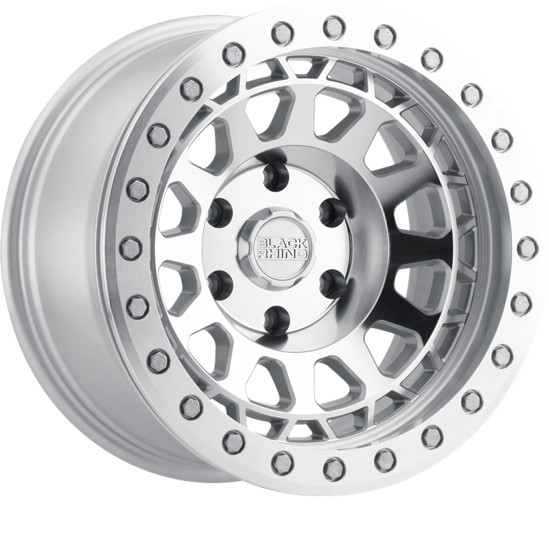 Black Rhino 17x8.5 Primm Beadlock Silver Machined +0mm