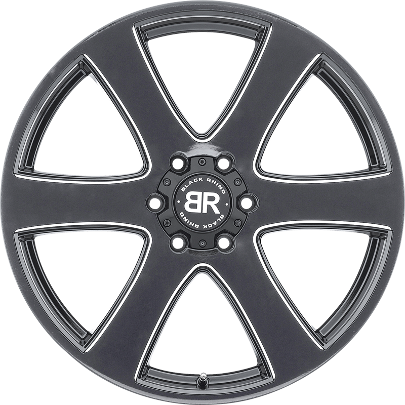 Black Rhino 20x8.5 Haka Gloss Black w/ Milled Spokes +30mm