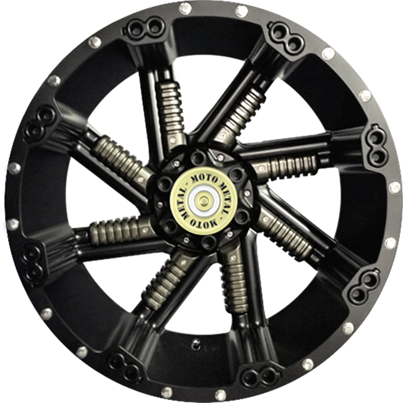 Moto Metal 20x12 MO979 Buckshot Satin Black w/ Gunmetal Inserts -44mm