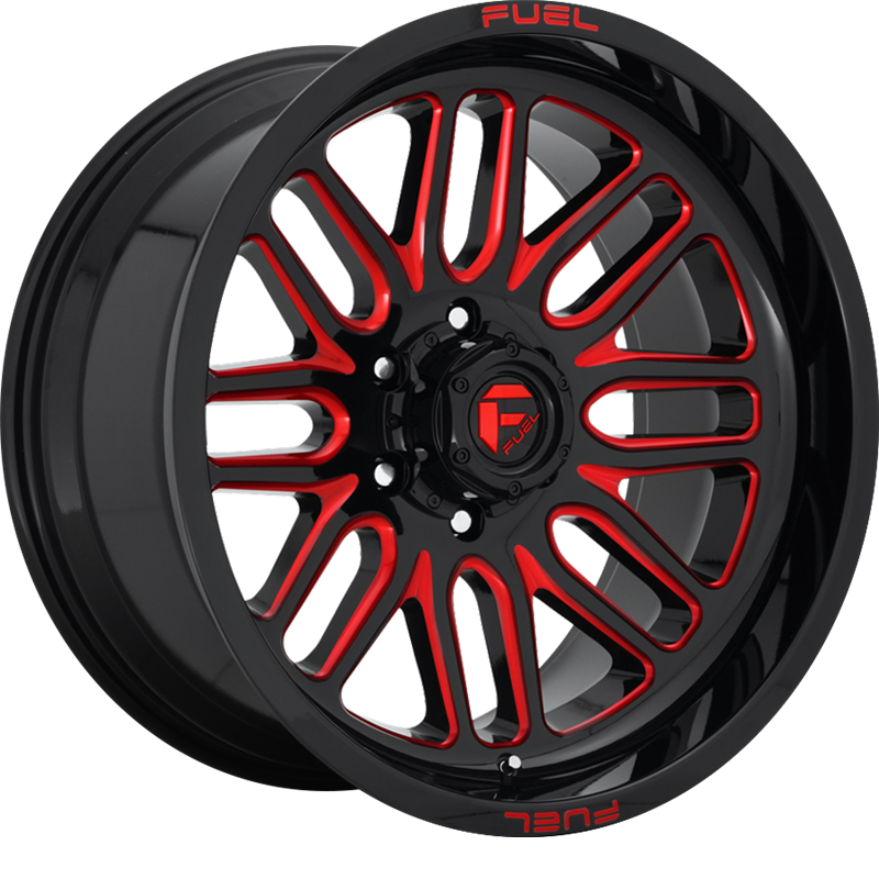 Fuel 20x10 D663 Ignite Gloss Black w/ Candy Red -19mm