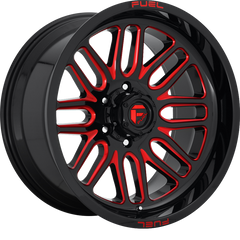 Fuel 20x10 D663 Ignite Gloss Black w/ Candy Red -19mm