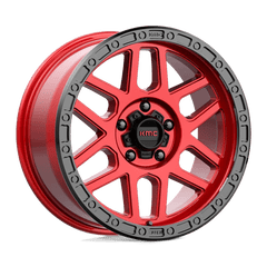 KMC 17x9 544 CANDY RED W/ BLACK LIP +18mm
