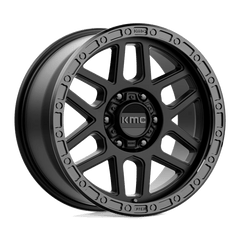 KMC 17x9 544 SATIN BLACK W/ GLOSS BLACK LIP +18mm
