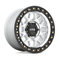 KMC 17x9 549 MACHINED W/ SATIN BLACK LIP +0mm