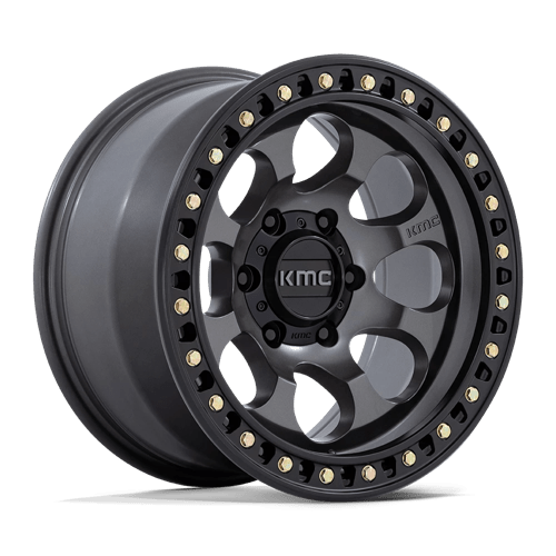 KMC 18x9 550 ANTHRACITE W/ SATIN BLACK LIP +18mm