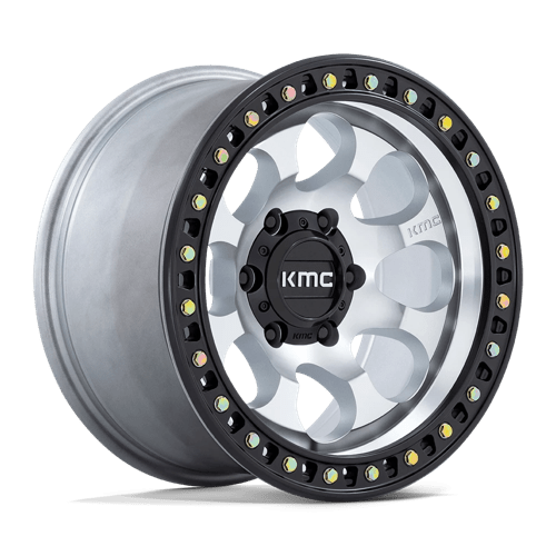 KMC 17x8 550 MACHINED W/ SATIN BLACK LIP +10mm