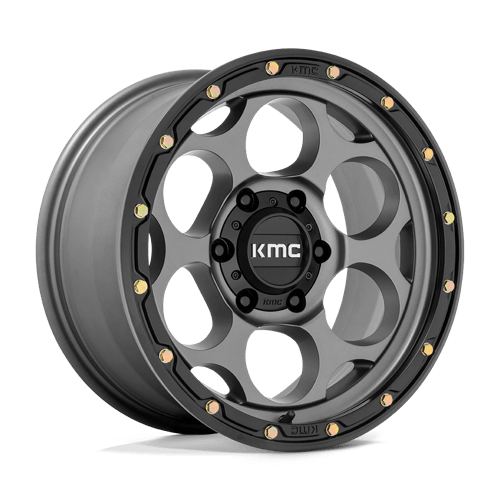 KMC 18x8 541 SATIN GRAY W/ BLACK LIP +18mm
