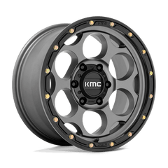 KMC 18x8 541 SATIN GRAY W/ BLACK LIP +18mm