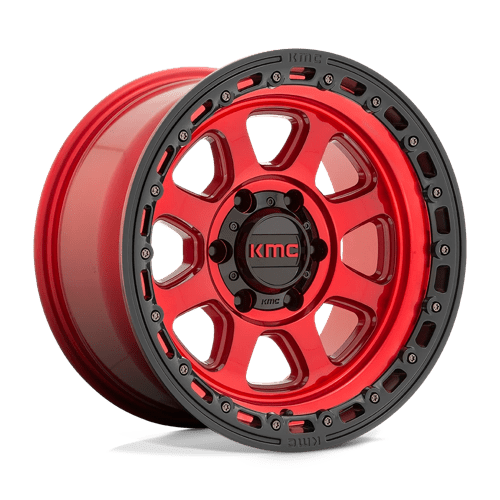 KMC 17x9 548 CANDY RED W/ BLACK LIP +00mm