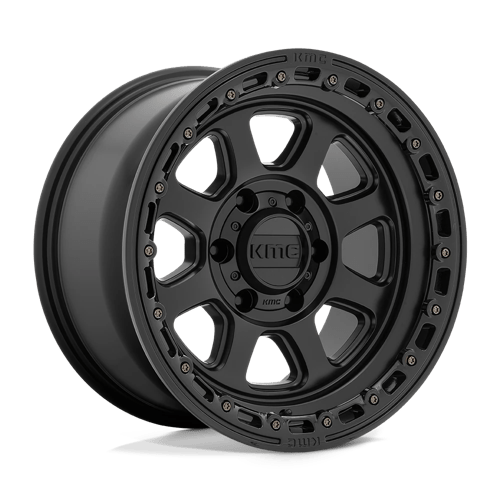 KMC 20x9 548 SATIN BLACK W/ GLOSS BLACK LIP +18mm