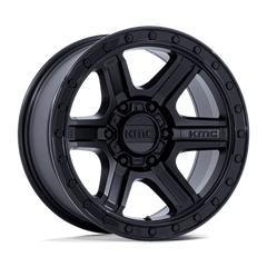 KMC 17x8 551 MATTE BLACK W/ GLOSS BLACK LIP +18mm