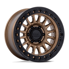 KMC 17x8 552 MATTE BRONZE W GLOSS BLACK LIP +25mm