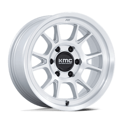 KMC 17x8 729 GLOSS SILVER W/ MACHINED FACE +-10mm