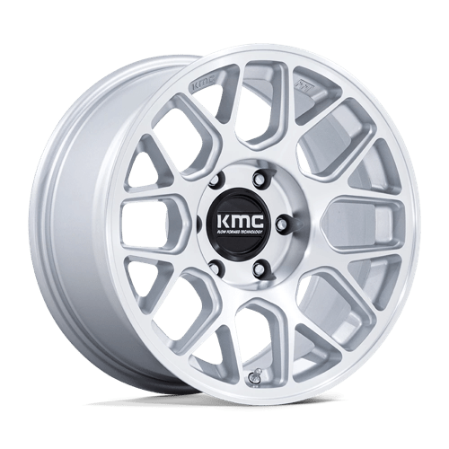 KMC 17x8 730 GLOSS SILVER W/ MACHINED FACE +-10mm