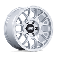 KMC 17x8 730 GLOSS SILVER W/ MACHINED FACE +-10mm