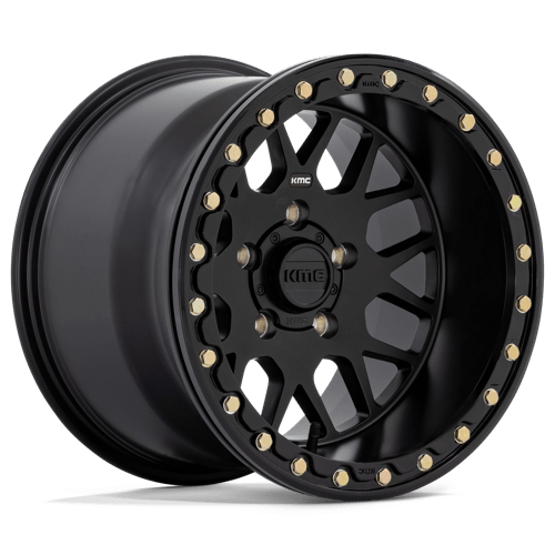 KMC Powersports 15x6 235 SATIN BLACK +38mm