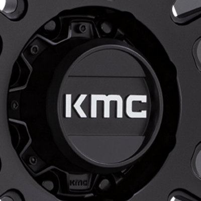 KMC Bolt-On Matte Black With Chrome Logo Hub Cap For 8X170