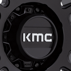 KMC Bolt-On Matte Black With Chrome Logo Hub Cap For 8X170