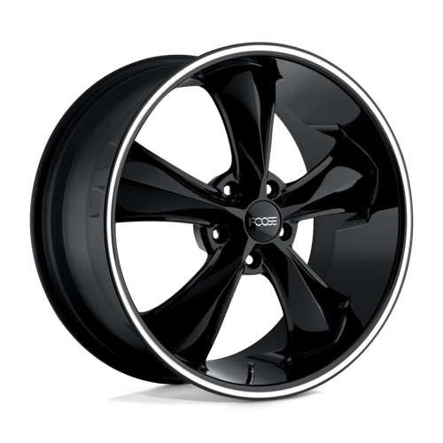 Foose 1PC 20x8 104 GLOSS BLACK MILLED +35mm