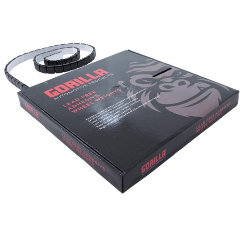 Gorilla Automotive 1/2 OZ L.P. 357 Segments Roll Black Hub Cap