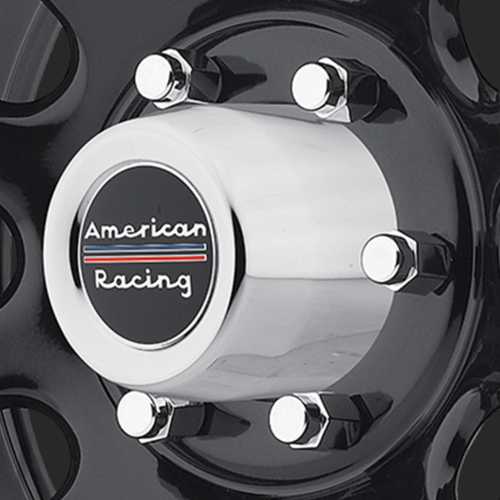 American Racing Push-Thru Hub Cap 4.25'' Large 5/6 Lug Gloss Black