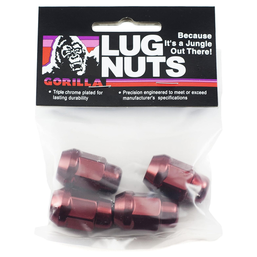 Gorilla Automotive Red Bulge Lug 3/4" 12-1.25 Bag