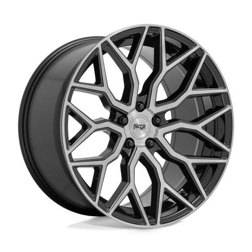 Niche 1PC 20x9 262 GLOSS BLACK BRUSHED FACE +27mm