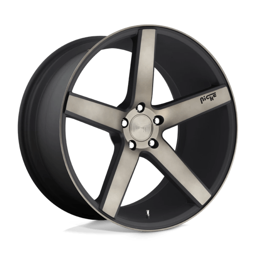 Niche 1PC 20x8 134 MATTE BLACK MACHINED W/ DOUBLE DARK TINT +40mm