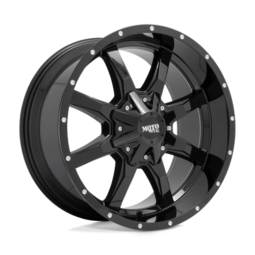 Moto Metal 20x9 970 GLOSS BLACK W/ MILLED LIP +18mm