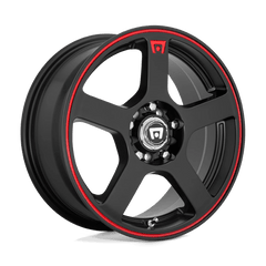 Motegi 17x7 116 MATTE BLACK W/ RED STRIPE +40mm
