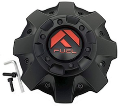 Fuel Matte Black Cap with Red Logo 5/6 Lug Hub Cap