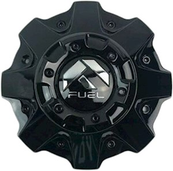 Fuel Covered Lug Gloss Black Cap Short with Black Rivets Hub Cap