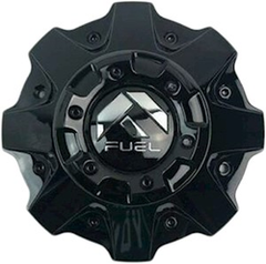 Fuel Covered Lug Gloss Black Cap Short with Black Rivets Hub Cap