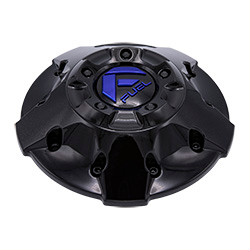 Fuel Gloss Black with Blue Tint Five-Bar Hub Cap for 8 Lug (1.75" Tall)
