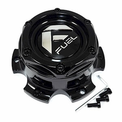 Fuel Gloss Black with Chrome Bolt-On Hub Cap for 6X5.5