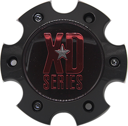 XDS Satin Black Hub Cap For 6X135 With Red Tint Center Cap