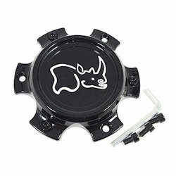 Black Rhino  Matte Black 6/120 Anim Cap White Logo