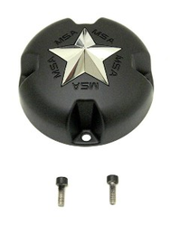 MSA Offroad Wheels Chrome MSA Star Bolton Chrome Star Center Cap - Flat Black