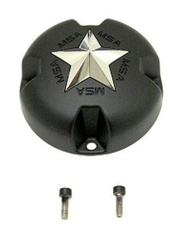 MSA Offroad Wheels Chrome MSA Star Bolton Chrome Star Center Cap - Flat Black