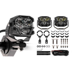 Morimoto Offroad 4Banger NCS LED Pods Spot White Uni Kit for Jeep Wrangler