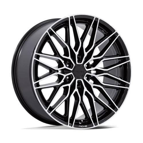 Niche 1PC 24x10 278 GLOSS BLACK W/ MACHINED +20mm