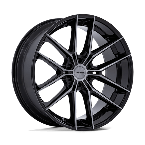 Niche 1PC 24x10 280 GLOSS BLACK DARK TINTED CLEAR +25mm