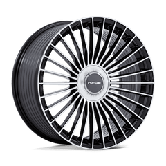 Niche 1PC 24x10 282 GLOSS BLACK W/ MACHINED FACE +20mm