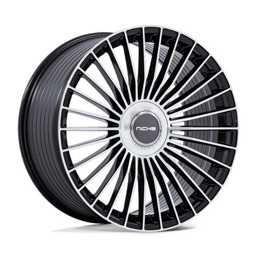 Niche 1PC 22x10 282 GLOSS BLACK W/ MACHINED FACE +35mm