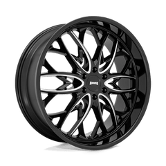 DUB 1PC 24x10 263 GLOSS BLACK MILLED +25mm
