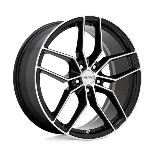 Petrol 18x8 P5C GLOSS BLACK W/ MACHINED FACE +40mm