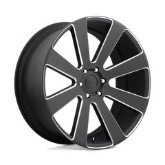 DUB 1PC 24x10 187 MATTE BLACK MILLED +30mm