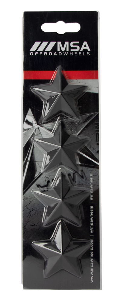 MSA Offroad Black Star Logo (4PK) For MSA Wheels